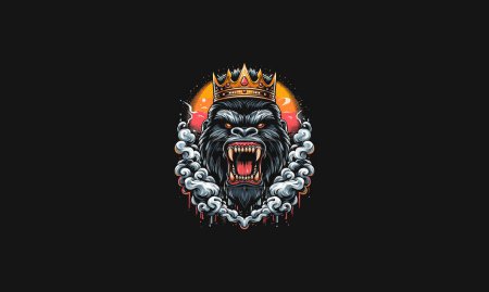 gorilla with fangs vector artwork design