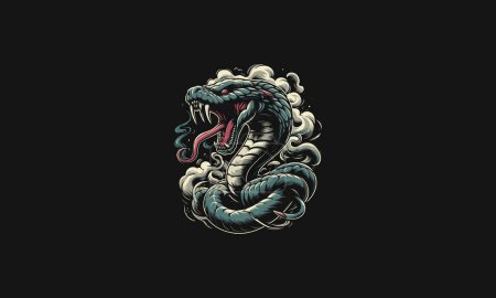 python enojado en nubes vector ilustración diseño de obras de arte