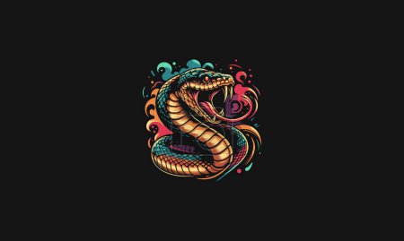 anaconda with fangs on clouds vector design