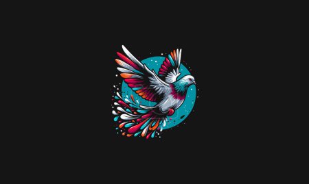 flying pigeon vector illustration artwork design