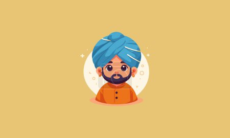 Kleiner Junge mit islamischem Turban in flachem Design