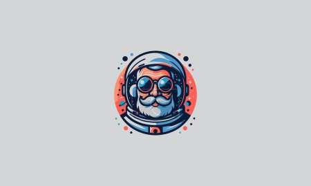 vieil homme portant un casque astronaute vecteur design plat