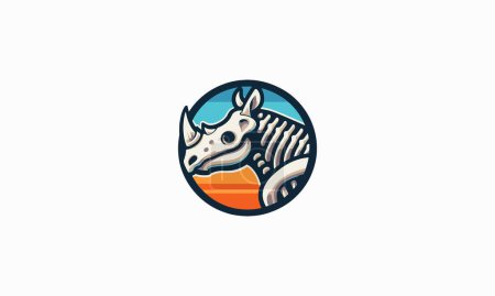 Illustration for Bone rhino vector illustration logo design - Royalty Free Image