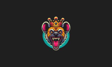hyena angry wearing crown vector illustration artwork design