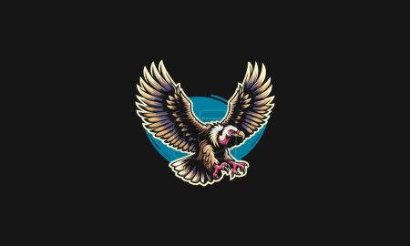 Ilustración de Flying vulture vector illustration mascot flat design - Imagen libre de derechos