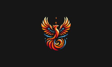 Illustration for Flying phoenix flames vector mascot design - Royalty Free Image