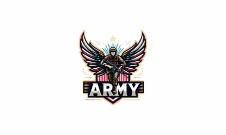 army with wings vector illustration artwork design