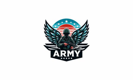 Ilustración de Army with wings vector illustration artwork design - Imagen libre de derechos