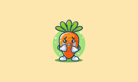 personnage carotte cri vectoriel illustration mascotte design plat