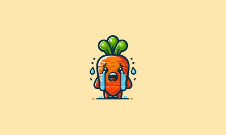 carácter zanahoria grito vector ilustración mascota diseño plano