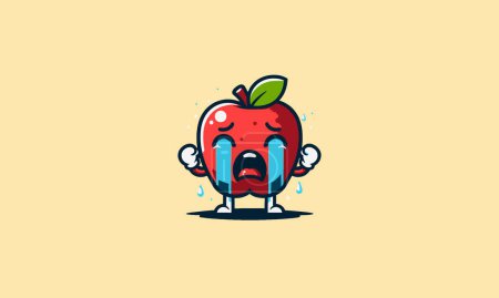 character apple cry vector illustration flat design