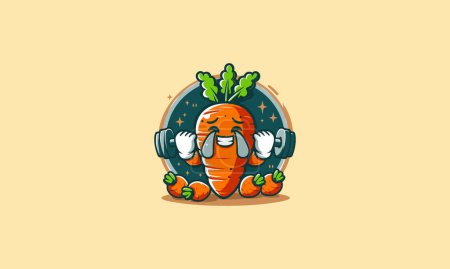 Ilustración de Carácter zanahoria grito vector ilustración mascota diseño plano - Imagen libre de derechos