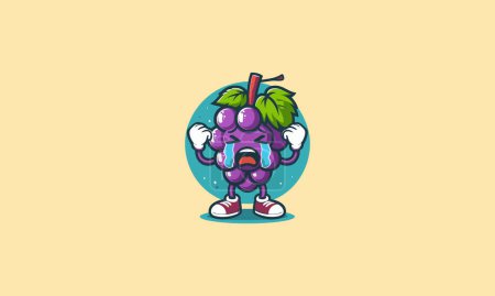 character grape cry vector flat design