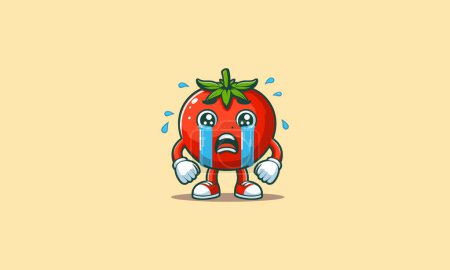 Ilustración de Carácter tomate grito vector ilustración mascota diseño - Imagen libre de derechos