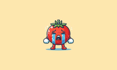 carácter tomate grito vector ilustración mascota diseño