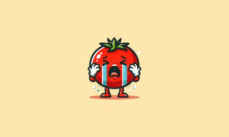 Ilustración de Carácter tomate grito vector ilustración mascota diseño - Imagen libre de derechos
