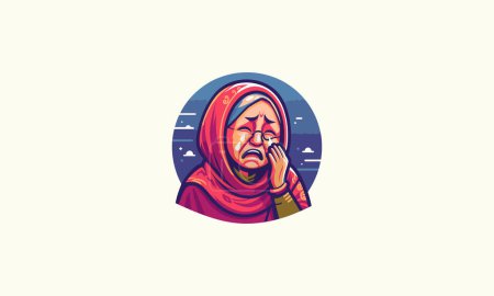 ancianas lloran vector ilustración diseño plano