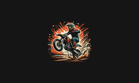 people playing motocross off road vector artwork design