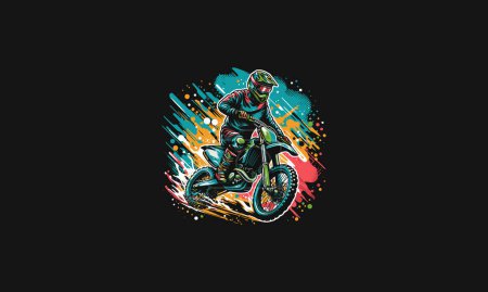 Menschen spielen Motocross Off Road Vektor Artwork Design