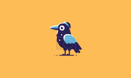 cartoon crow vector mascot design
