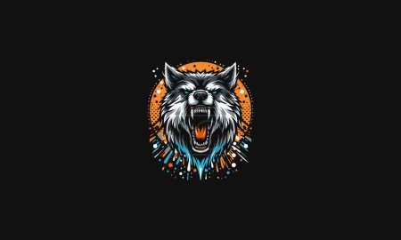 head wolf roar vector illustration artwork design