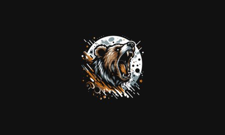 Illustration for Head bear roar vector illustration artwork design - Royalty Free Image