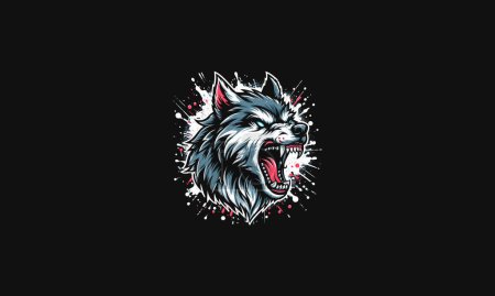 head wolf roar vector illustration artwork design