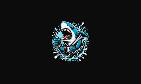 head shark angry vector illustration artwork design