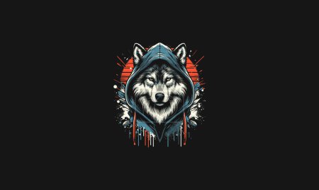 Wolf trägt Jacke Vektor Artwork Design