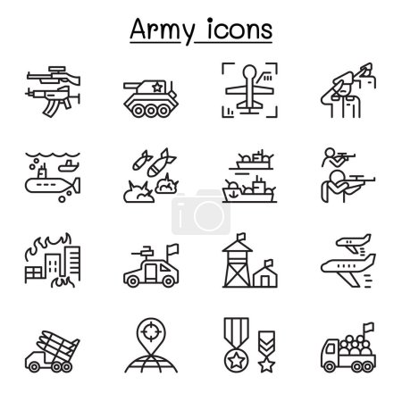 Ilustración de Icono de guerra en estilo de línea fina - Imagen libre de derechos