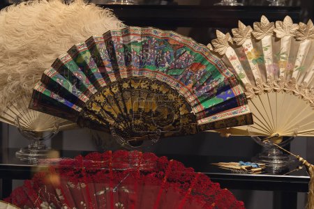 Photo for Kyiv, Ukraine - May 18, 2019. Women's fan in Museum of European Clothing "Victoria Museum" in Kyiv, Ukraine - Royalty Free Image