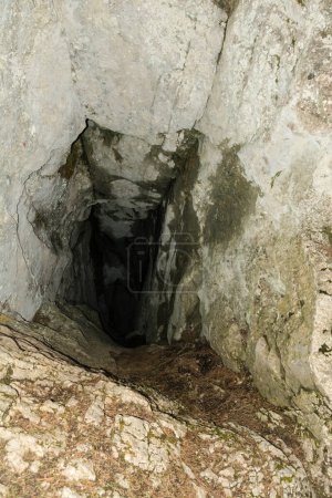 Téléchargez les photos : Entrée de la grotte Czarna (noire) dans les Tatras occidentales, Pologne. - en image libre de droit