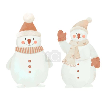 Foto de Hermoso patrón de Navidad sin costuras con muñeco de nieve lindo. Ilustración general. - Imagen libre de derechos