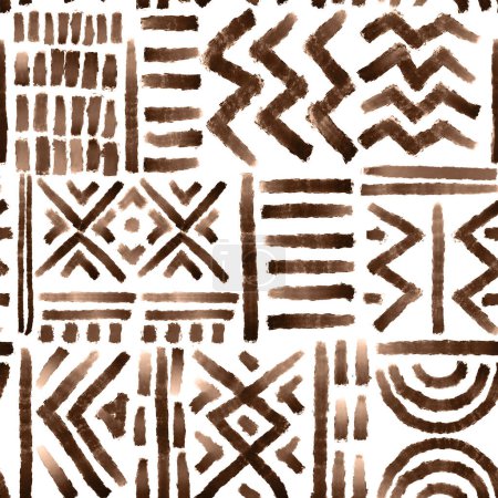 Photo for Beautiful seamless pattern with national African hand drawn traditional ornament. - Royalty Free Image