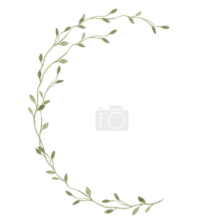 Foto de Beautiful floral frame with watercolor wild herbs and flowers. Stock illustration. - Imagen libre de derechos