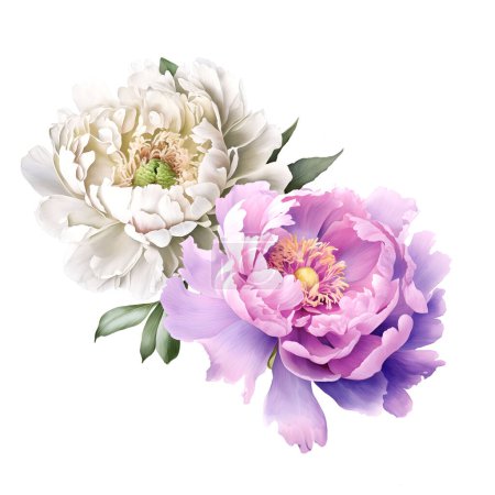 Photo for Beautiful image with gentle peony flowers. Floral stock illustration. - Royalty Free Image