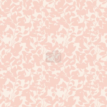 Photo for Beautiful vector floral seamless pattern with shadow plant branches with leaves silhouette. Stock illustration. - Royalty Free Image
