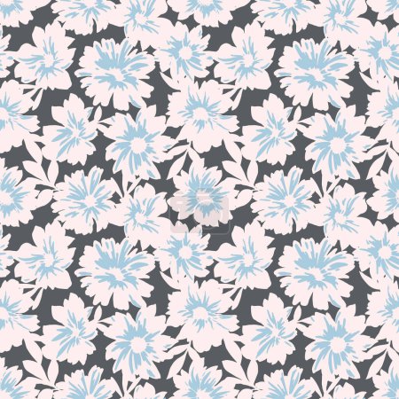 Photo for Beautiful vector seamless pattern with abstract retro flower shapes. Stock illustration. - Royalty Free Image