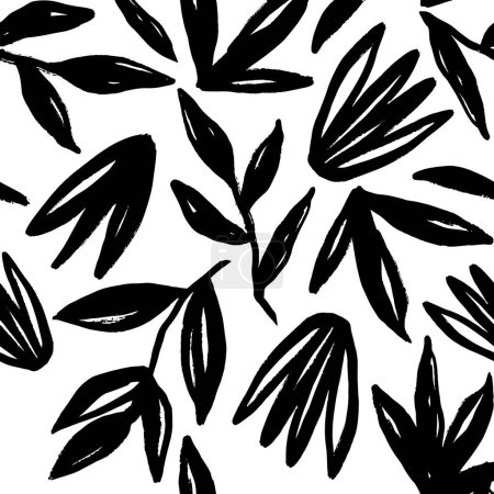 Photo for Modern abstract floral vector pattern. Collage contemporary seamless pattern. Hand drawn cartoon style pattern. - Royalty Free Image
