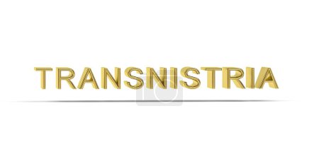 Golden 3D Transnistria inscription isolated on white background - 3D render
