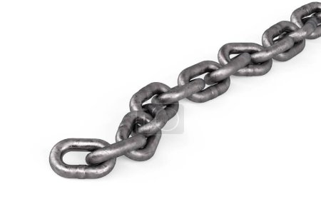Photo for Steel chain isolated on white background - 3D render - Royalty Free Image