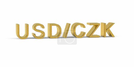 Photo for Golden USDCZK - currency pair in the forex market - 3d render - Royalty Free Image