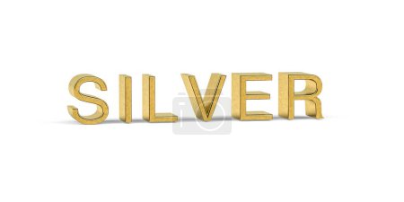 Photo for Golden SILVER inscription - precious metal on the stock market - 3d render - Royalty Free Image