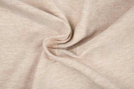 Photo for Beige fabric texture - top view and close-up of a piece of crushed and twisted brown linen - Royalty Free Image