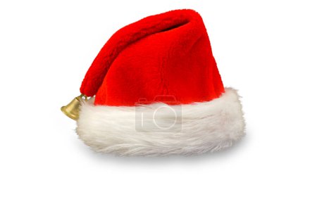 Téléchargez les photos : Chapeau rouge du Père Noël isolé sur fond blanc. Vêtements de Saint-Nicolas. - en image libre de droit