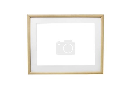 Simple light brown passe-partout frame isolated on white background. Layout of a poster or painting.