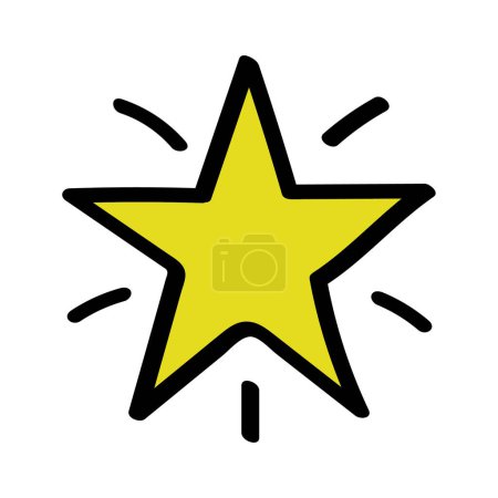 CARTOON YELLOW STAR WITH BLACK OUTLINE