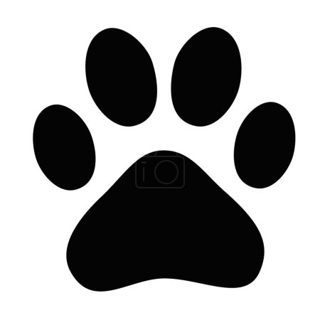 Photo for PrintISOLATED PUPPY DOG PAW FOOTPRINT, SILHOUETTE IN BLACK COLOR - Royalty Free Image