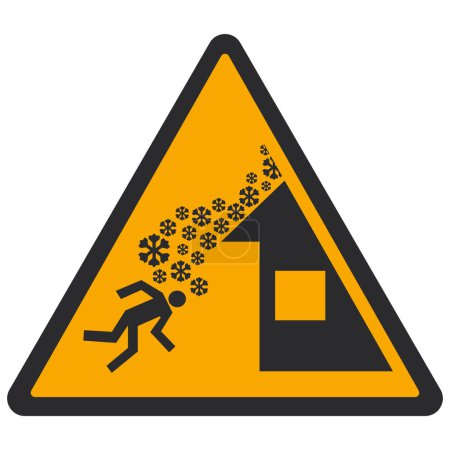 WARNING PICTOGRAM, WARNING; ROOF AVALANCHE ICE ISO 7010 - W040