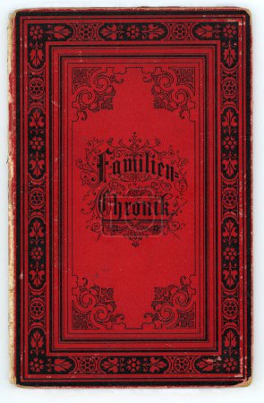 Téléchargez les photos : Un registre de famille rouge allemand datant de 1894. Émis le jour du mariage, ces livrets sont l'une des plus récentes sources d'histoire familiale (introduite en 1875). - en image libre de droit